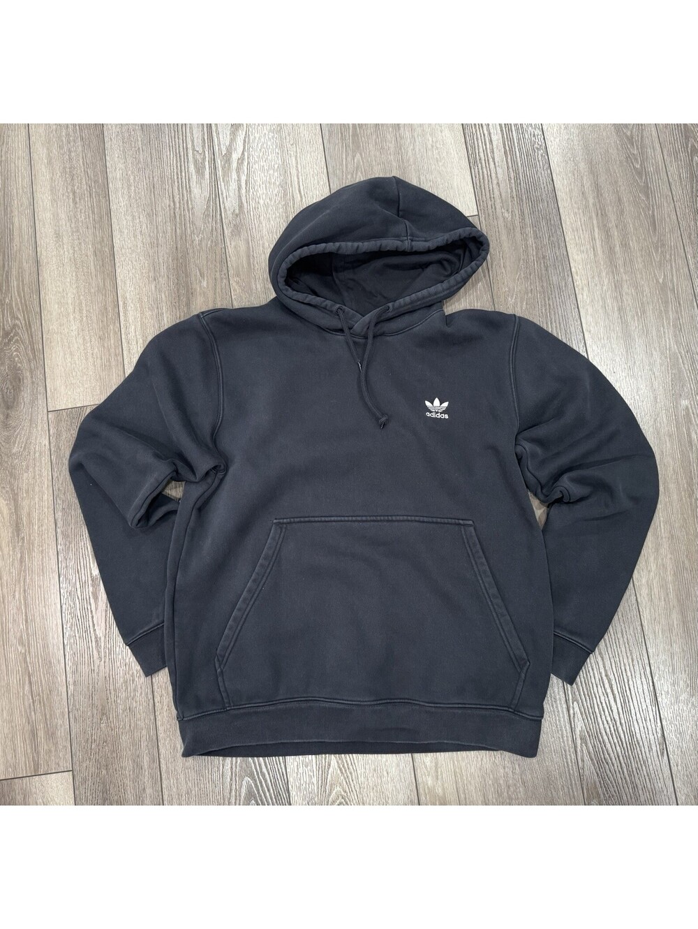 Adidas Originals Black Hooded Pullover Sweatshirt Hoodie Size Large